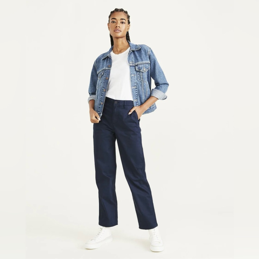 Khakis & co women’s size‎ 10 easy waist denim color, straight leg pants